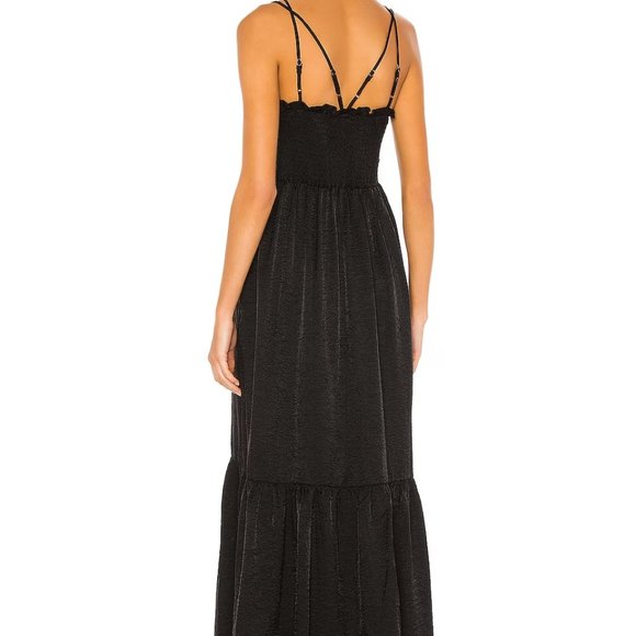 Line & Dot Blaque Ruched Maxi Dress in Black - Picture 3 of 9